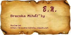 Brecska Mihály névjegykártya